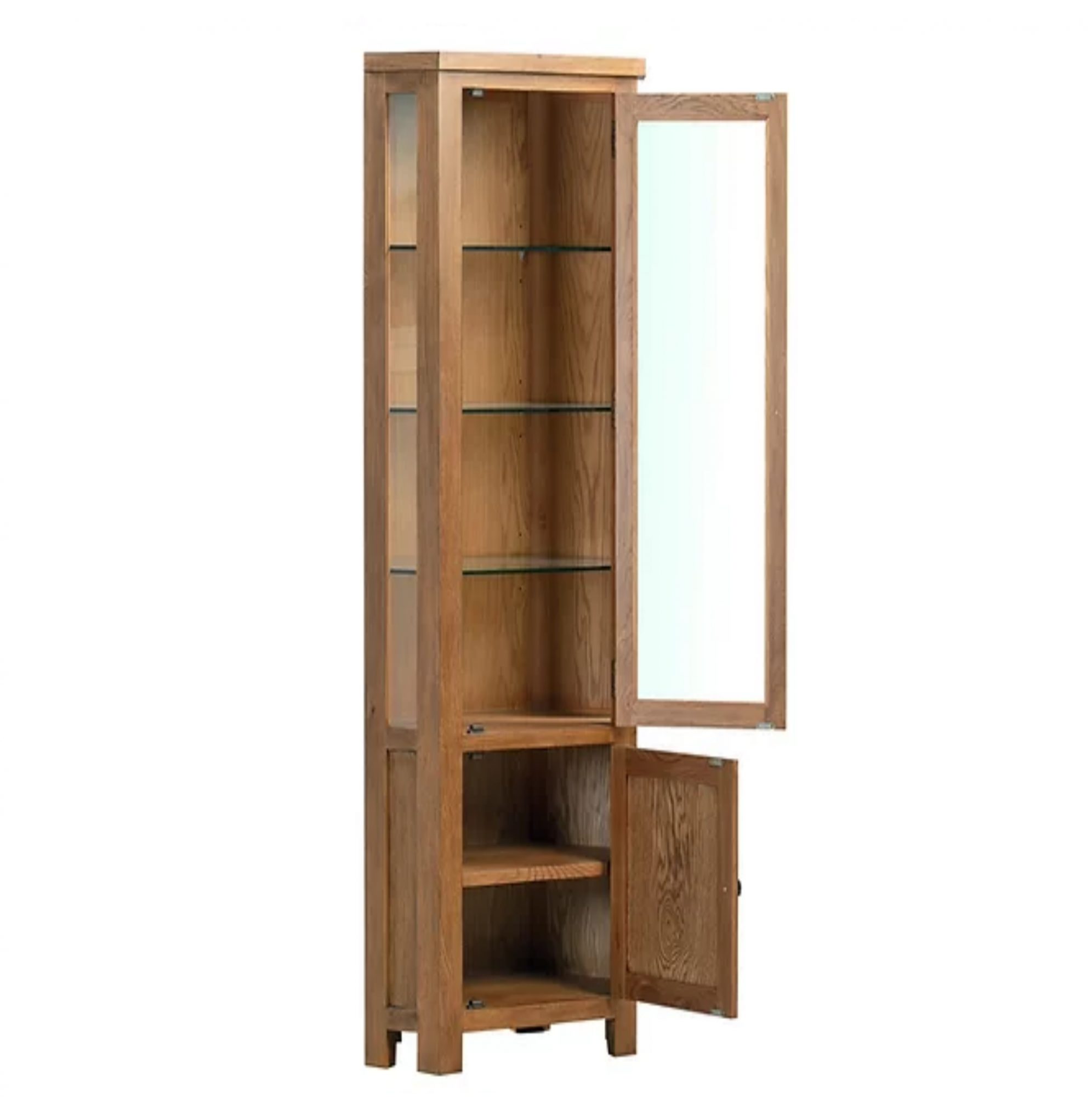 Devonshire Living Devonshire Dorset Rustic Oak Glazed Corner Display