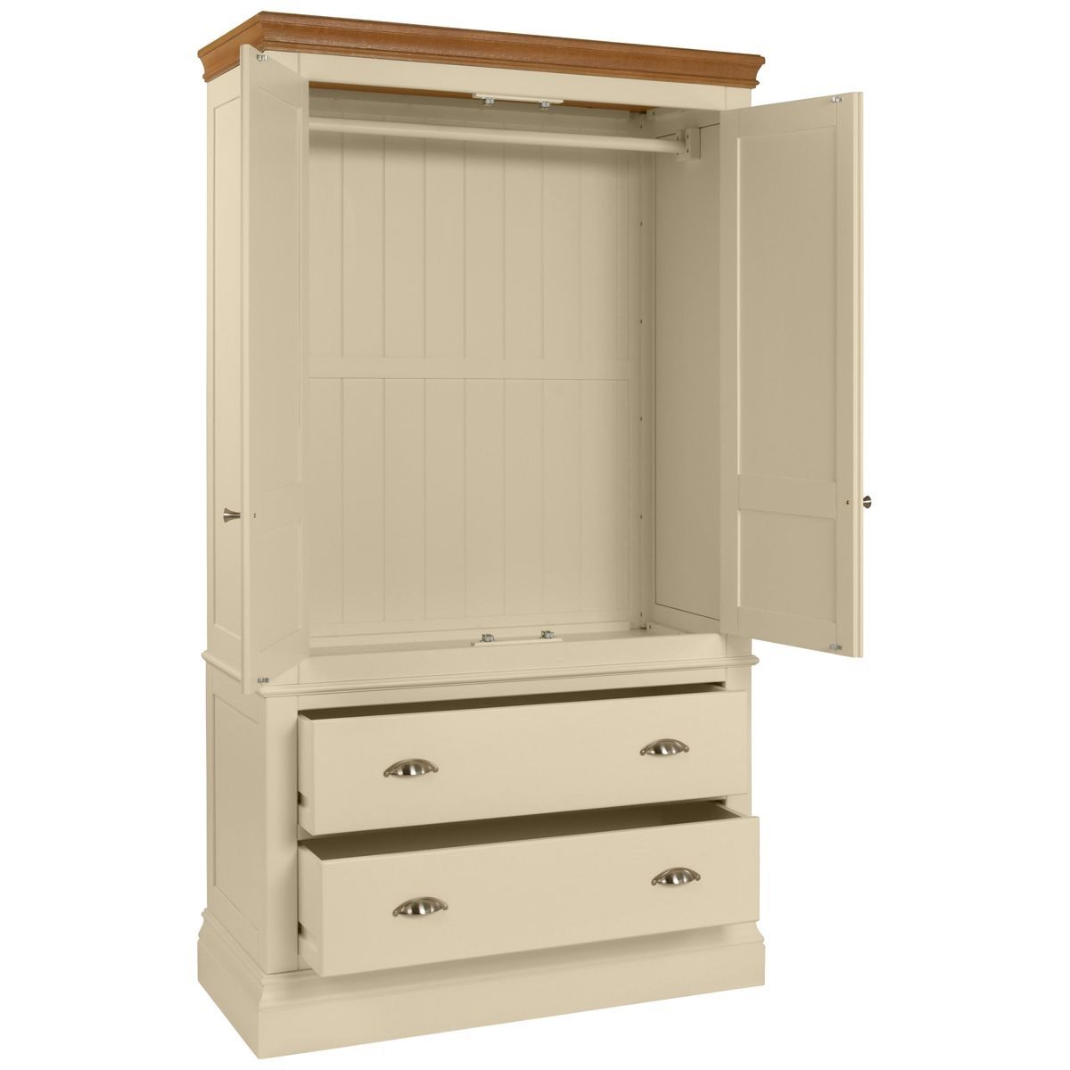 Devonshire Living Lundy Painted 2 Drawer Double Wardrobe