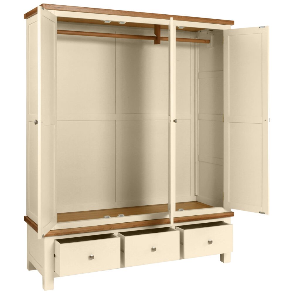 Devonshire Living Devonshire Dorset Painted Triple Wardrobe With 3 ...