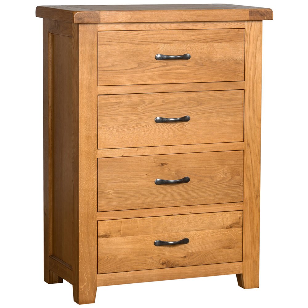 Devonshire Living Devonshire Somerset Oak 4 Drawer Chest Chest Of Drawers Hafren Furnishers