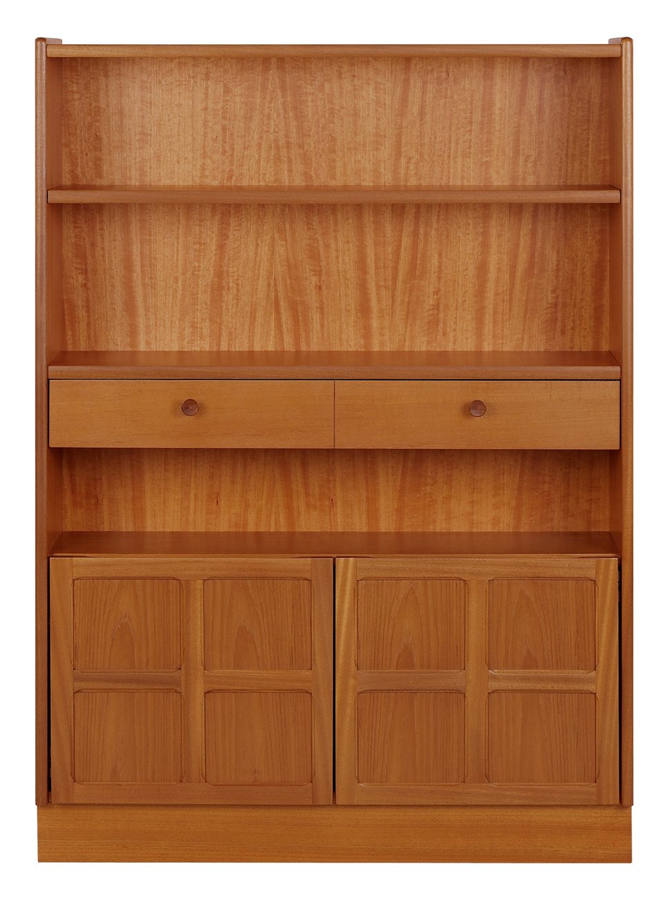 nathan classic teak medium bookcase with drawers