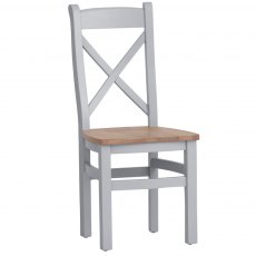 Hafren Collection KEA Dining Cross Back Chair Wooden Seat