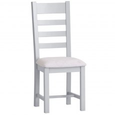 Hafren Collection KEA Dining Ladder Back Chair Fabric Seat