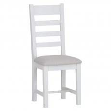 Hafren Collection KEA Dining Ladder Back Chair Fabric Seat