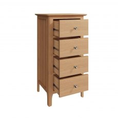 Hafren Collection KNT Bedroom 4 Drawer Narrow Chest