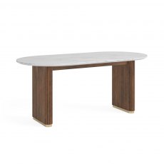 Corndell Harvard Oval Dining Table With Marble Top