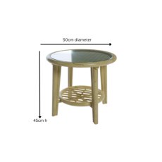 Daro Dingley 50cm Round Glass Top Side Table