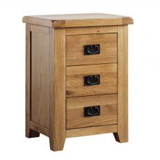 Crowther Distribution Minnesota Oak 3 Drawer Bedside Chest