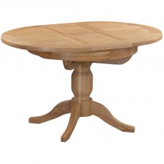 Devonshire New Oak Round Extending Pedestal Dining Table