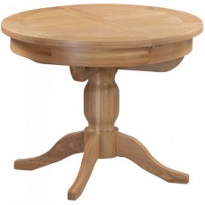 Devonshire New Oak Round Extending Pedestal Dining Table