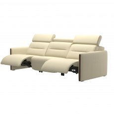 Stressless Emily Double Powered 3 Seater Recliner With Wood Inlay