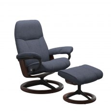 Stressless Consul Recliner Signature Base Chair & Footstool 3 Sizes Stressless Consul Recliner Signature Base Chair & Footstool 3 Sizes