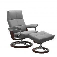 Stressless David Recliner Signature Base Chair & Footstool 3 Sizes Stressless David Recliner Signature Base Chair & Footstool 3 Sizes