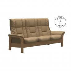 Stressless Quickship Windsor High Back 3 Seater Paloma Sand/Oak Wood Stressless Quickship Windsor High Back 3 Seater Paloma Sand/Oak Wood