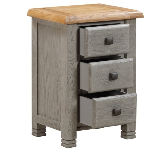 Crowther Distribution Crowther Distribution New York Oak 3 Drawer Bedside Chest