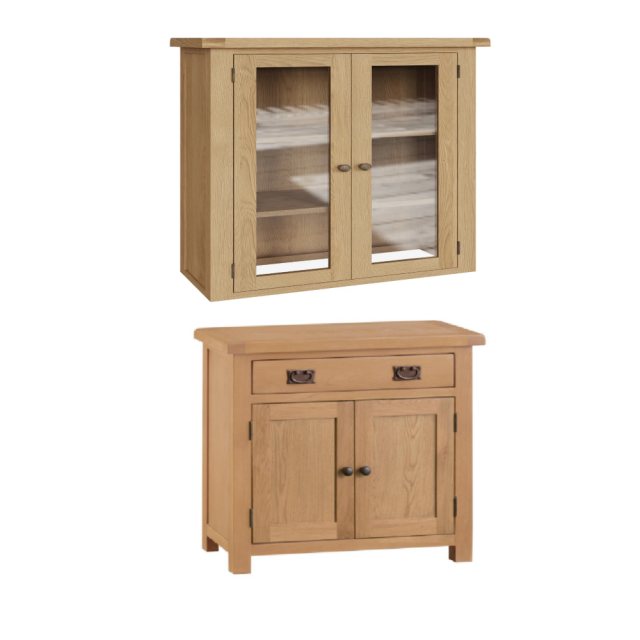 Hafren Collection Hafren Collection KCO Small 2 Door 1 Drawer Sideboard With Small Dresser Top