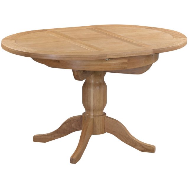 Devonshire Living Devonshire dorset Light Oak Round Extending Pedestal Dining Table