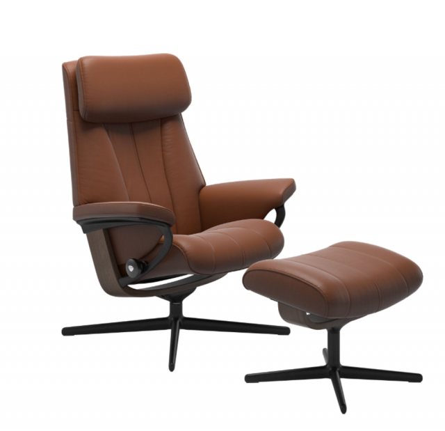 Stressless Stressless Paul Cross Base Recliner & Footstool