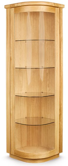 Clemence Richard Sorento Oak Corner Display Cabinet - Cabinets & Display Units - Hafren Furnishers