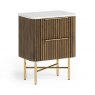 Corndell Harvard Narrow Bedside Chest With Marble Top